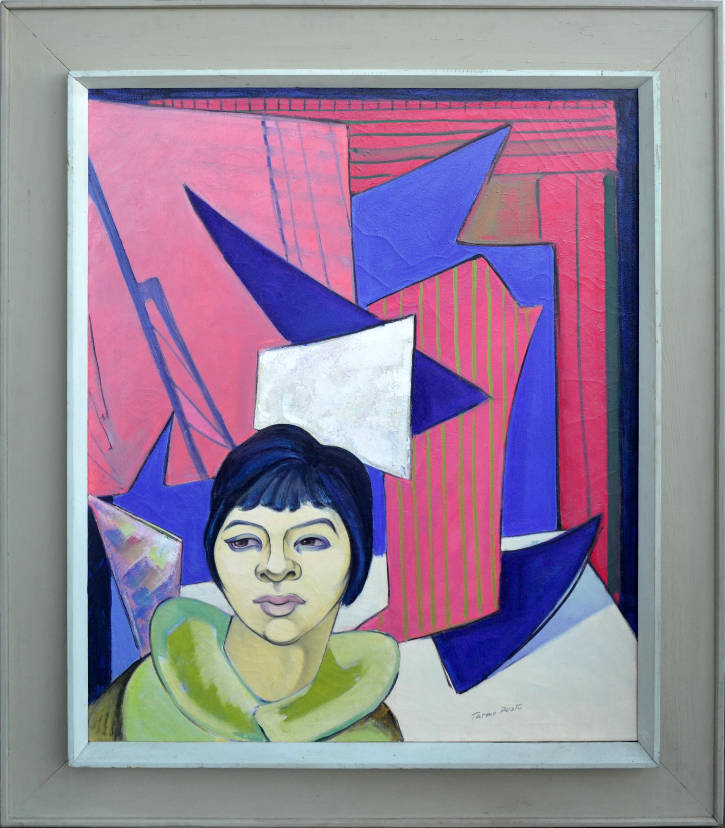 Figurative Painting de Tarmo Pasto - Retrato de mujer moderno de mediados de siglo