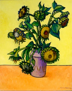 Sunflowers, Large Scale Modernist Floral Bouquet Still-Life by Tarmo Pasto