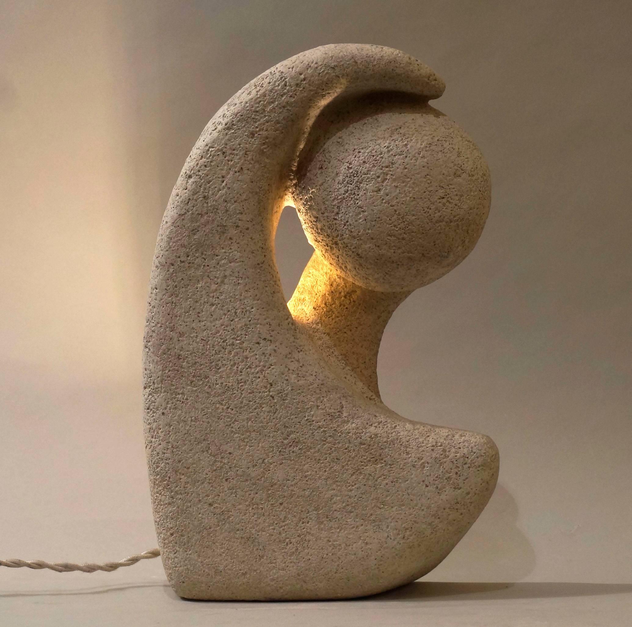 Tarnos Stone Table Lamp In Good Condition For Sale In Paris, FR
