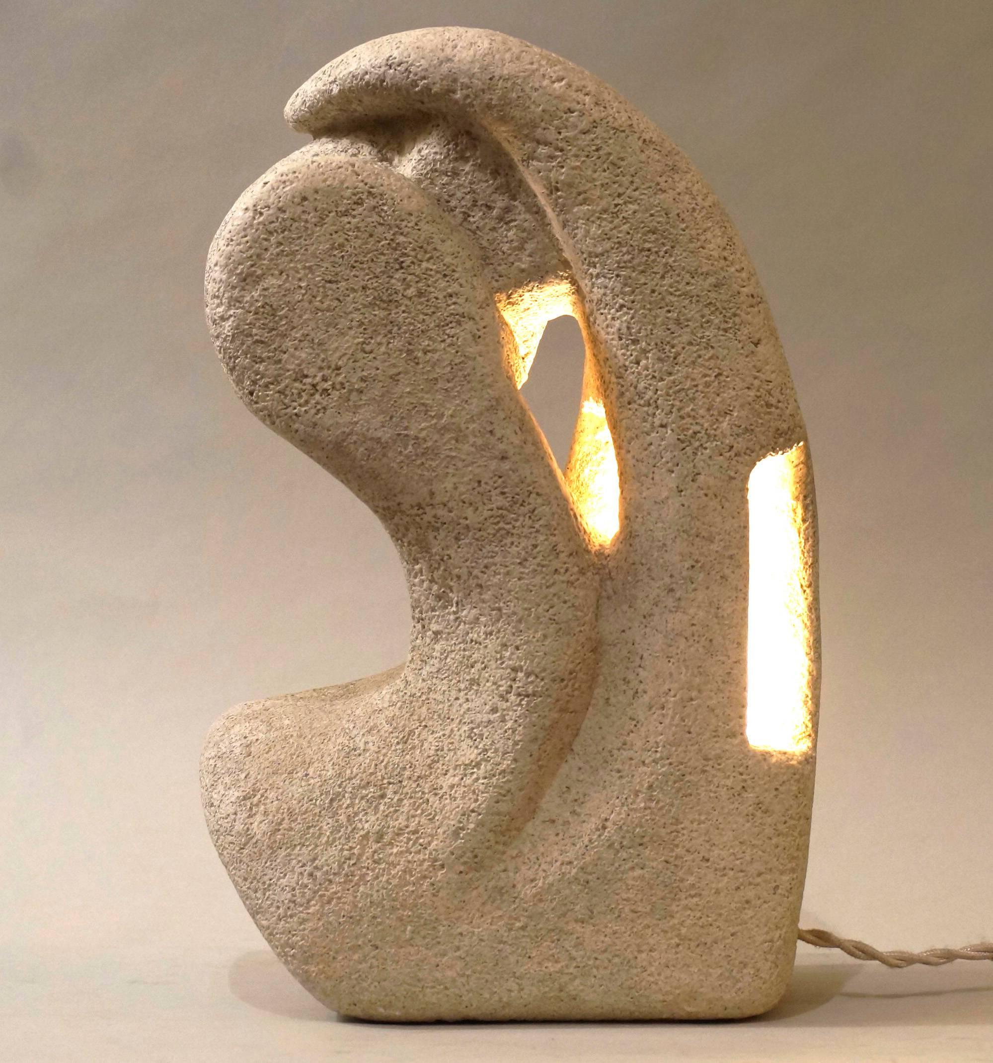 20th Century Tarnos Stone Table Lamp For Sale