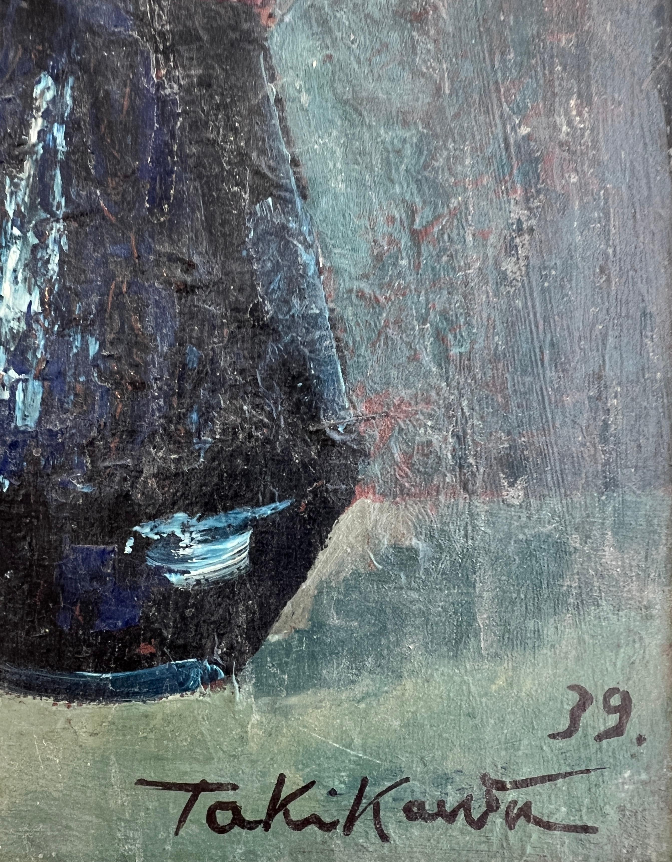 Blumenstrauß (Schwarz), Still-Life Painting, von Taro Takikawa