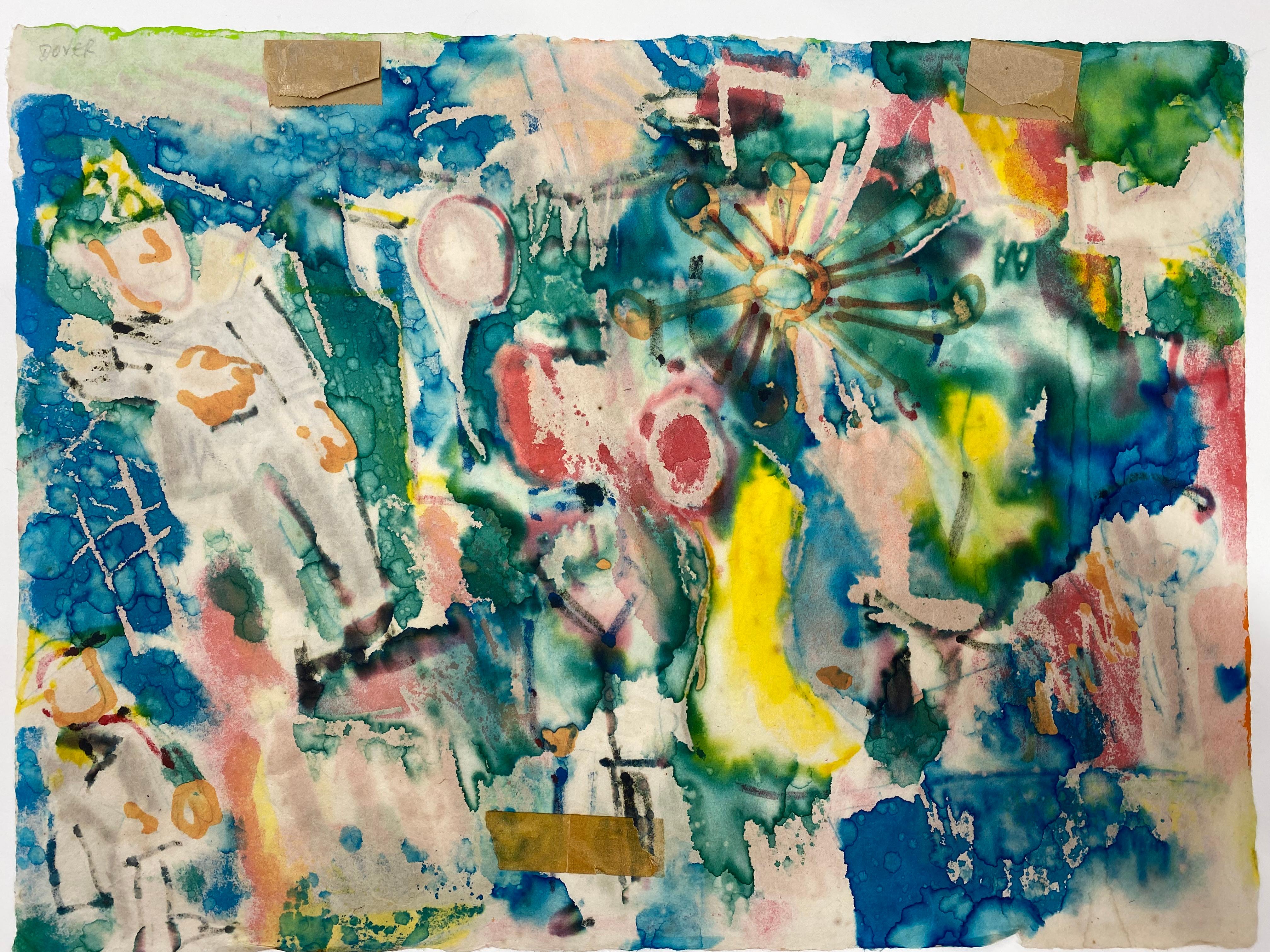 Taro Yamamoto 1953 Provincetown Gemälde in Mischtechnik 