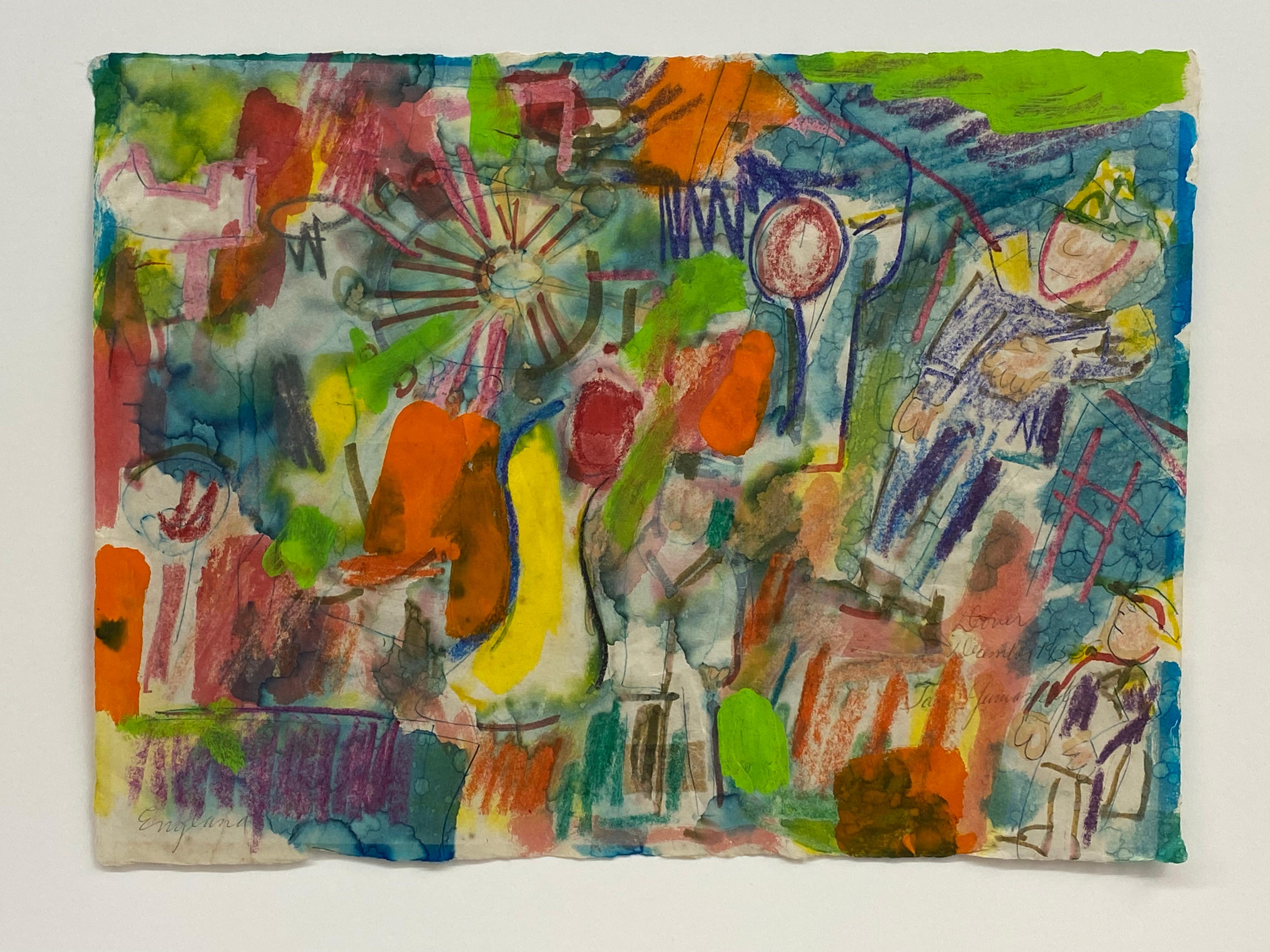 Taro Yamamoto 1953 Provincetown Gemälde in Mischtechnik 