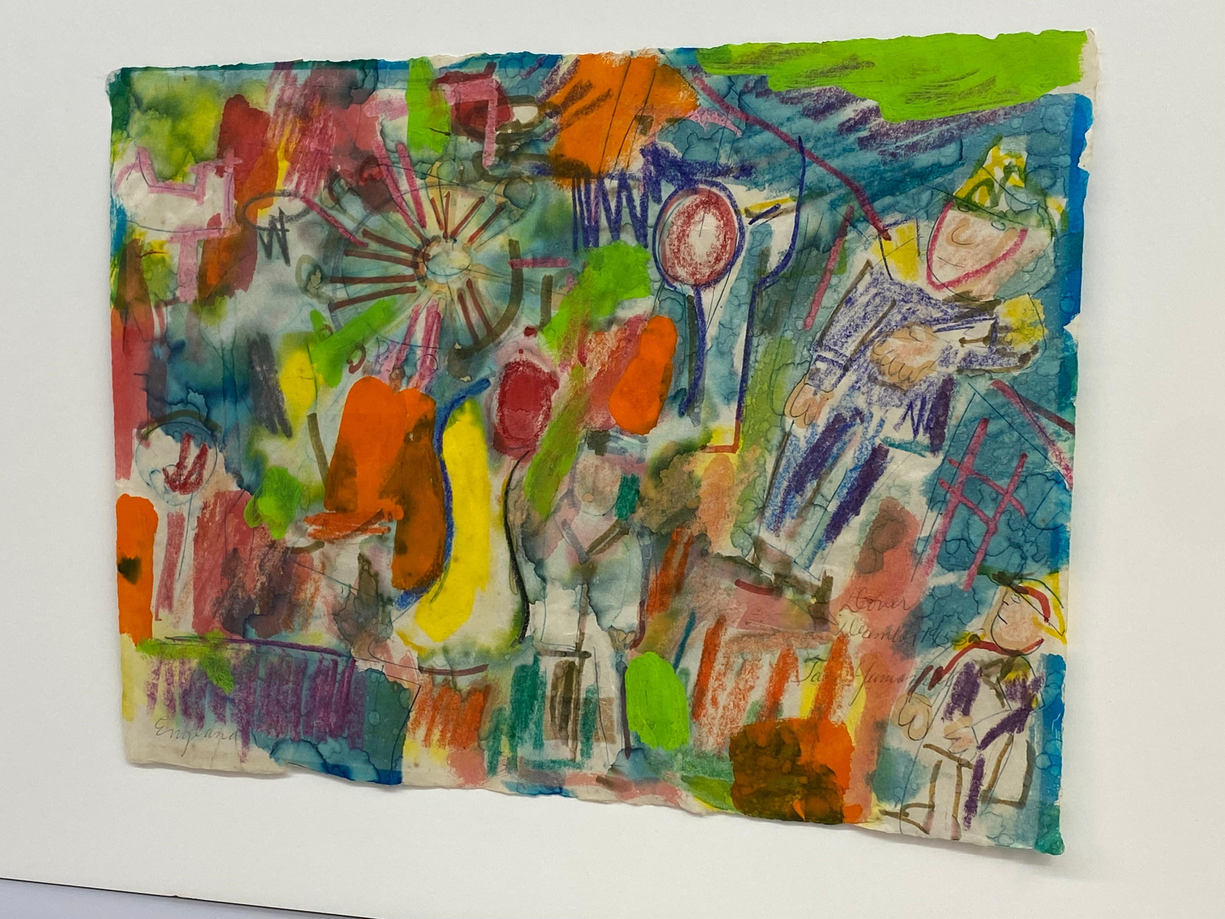 Taro Yamamoto 1953 Provincetown Gemälde in Mischtechnik 