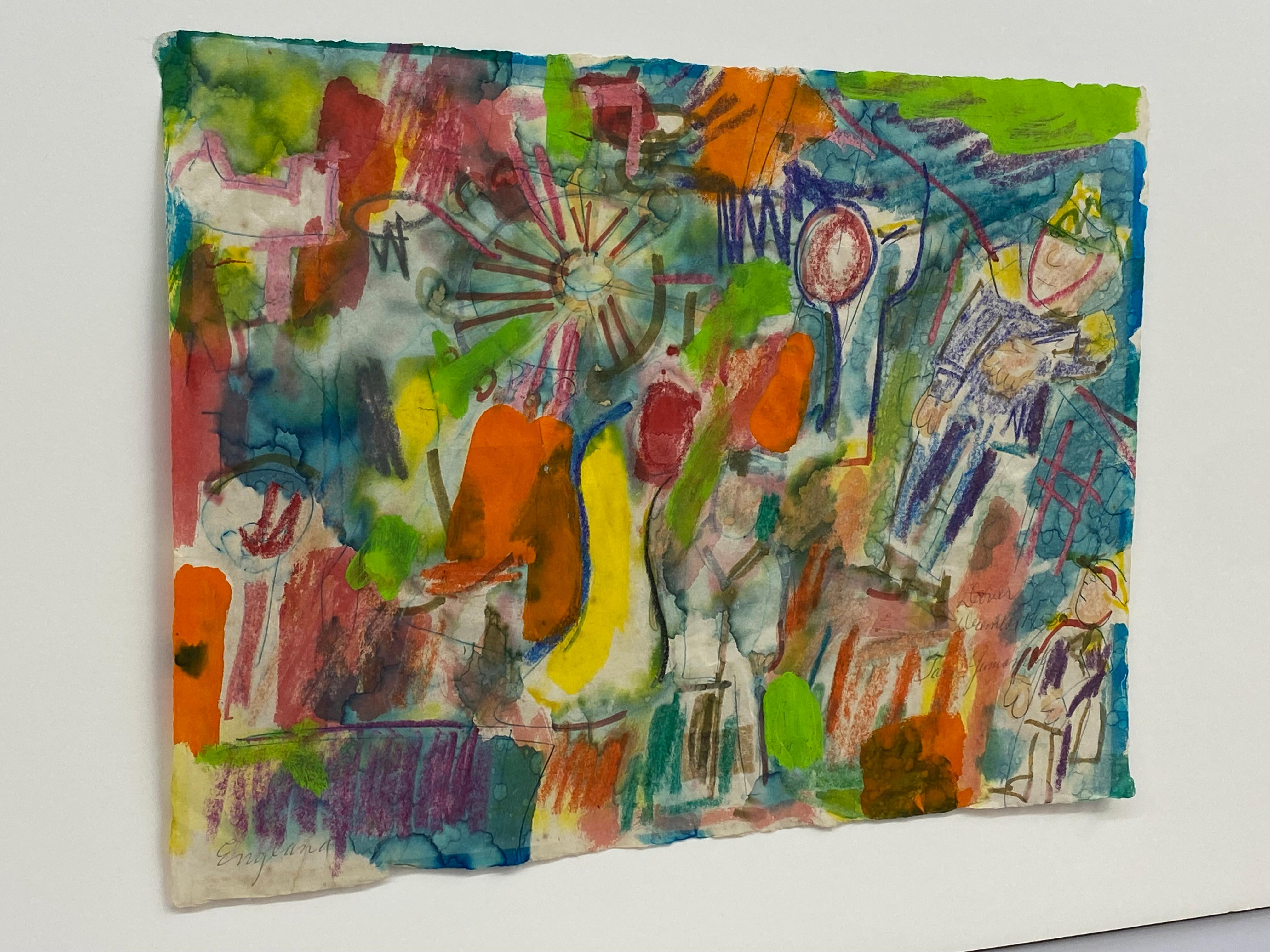 Taro Yamamoto 1953 Provincetown Gemälde in Mischtechnik 