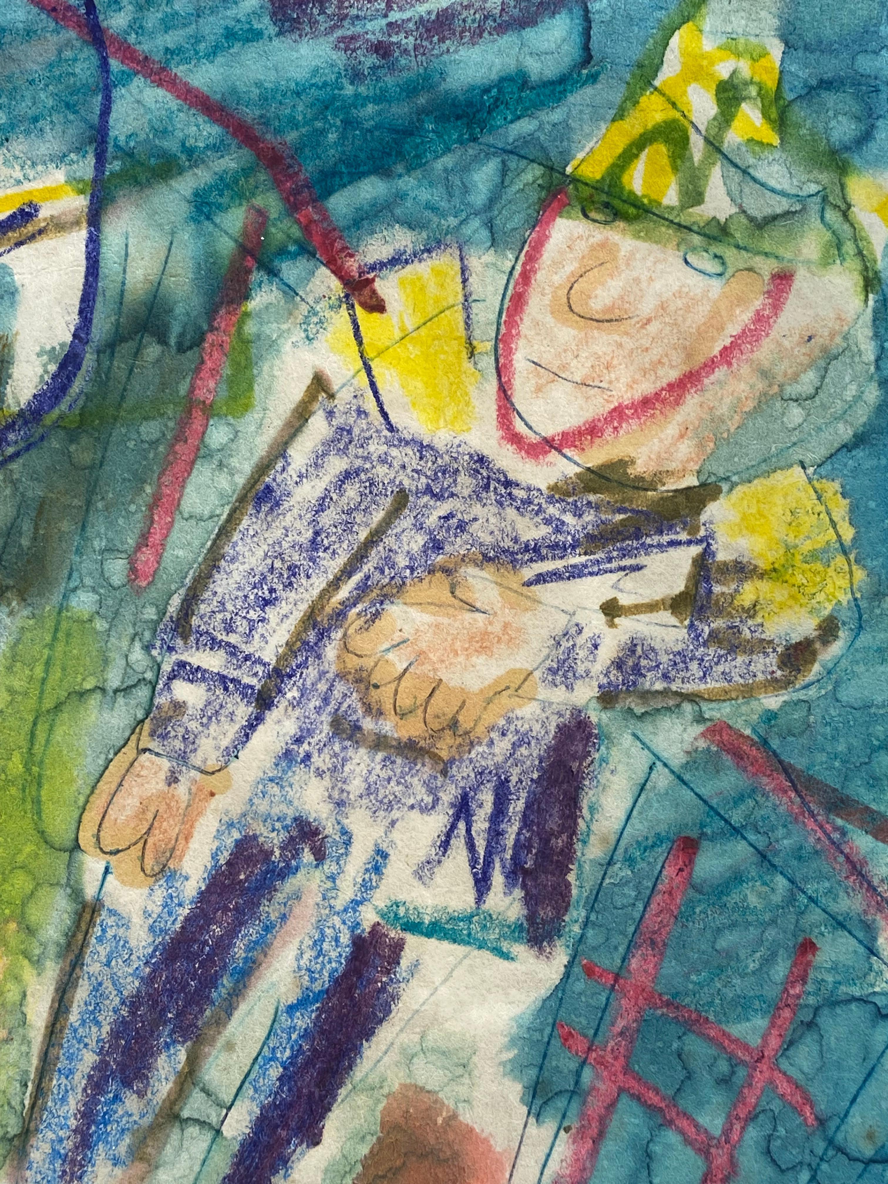 Taro Yamamoto 1953 Provincetown Gemälde in Mischtechnik 