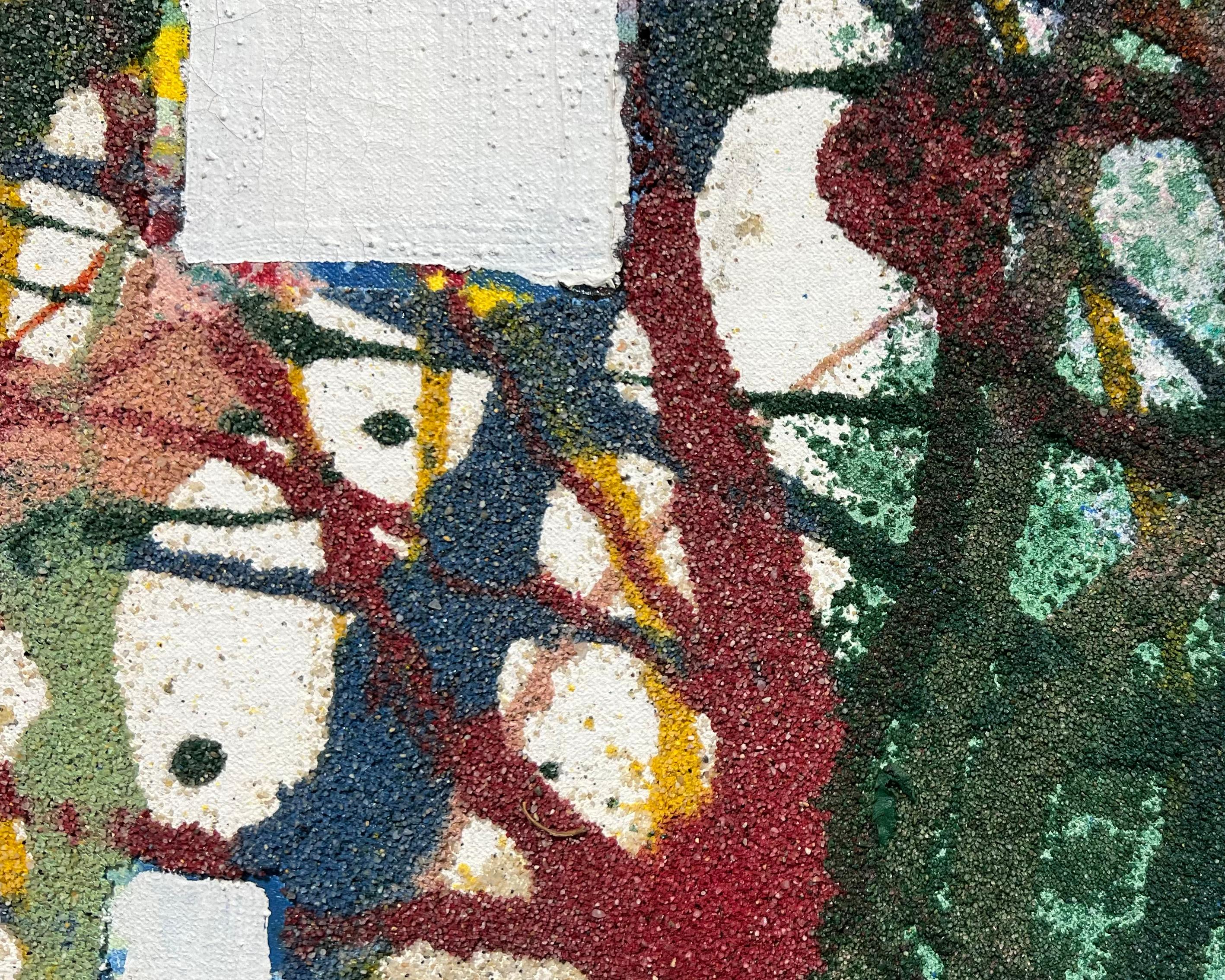 Senza titolo 1971 - Pittura a olio e sabbia su tela - Espressionismo astratto colorato 3