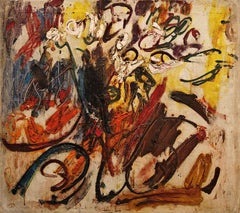 "Untitled" Taro Yamamoto, école de New York, composition gestuelle à base d'empâtements épais.