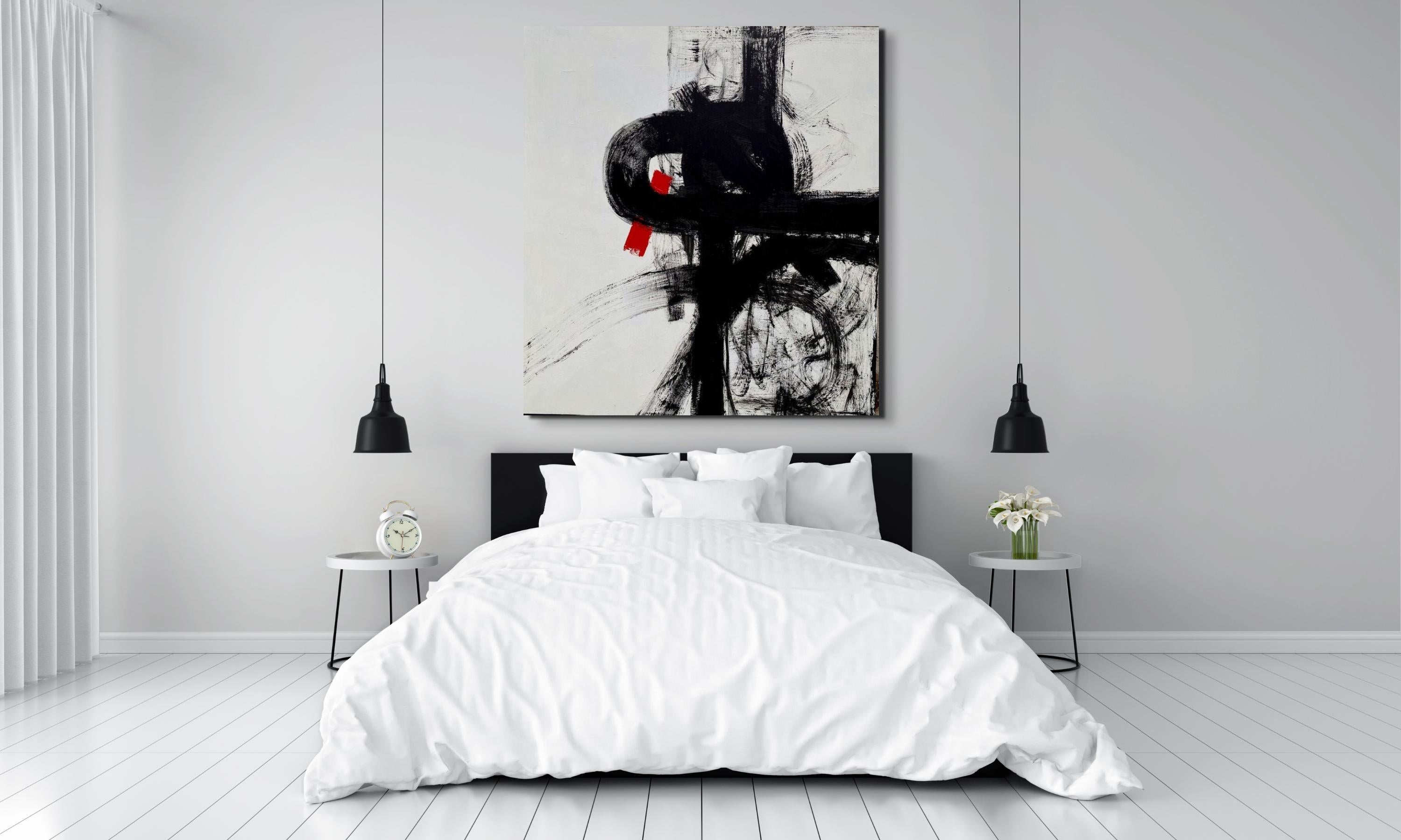 Arte moderna espressionista contemporanea giapponese di grandi dimensioni 7,70 in vendita 1