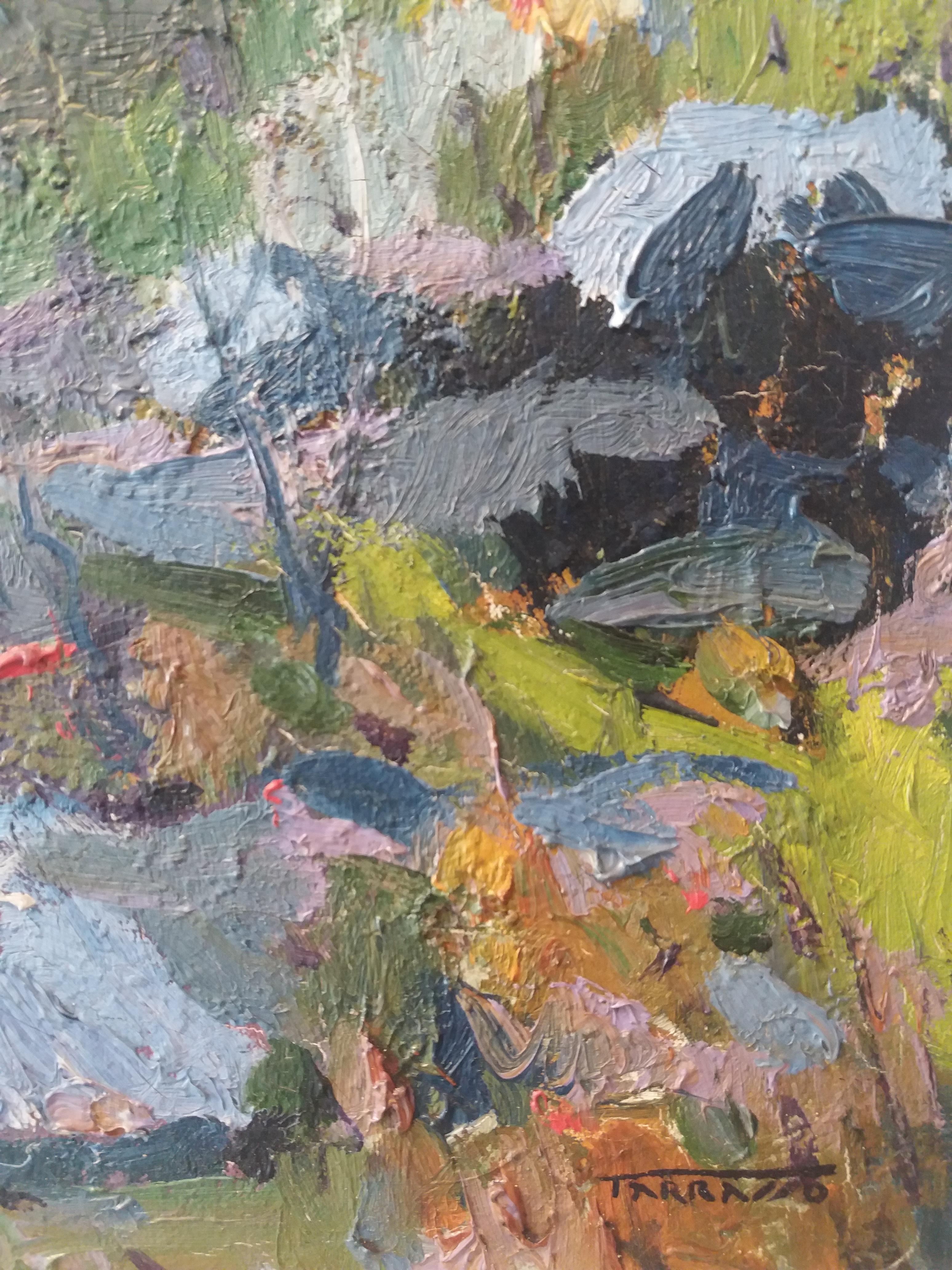 Les Guilleries. Óleo original sobre lienzo
Casimiro Martínez Tarrassó, pintor conocido simplemente como Tarrassó. Se formó en la Escuela de La Llotja de Barcelona. Completó sus estudios en París, donde conoció de primera mano las obras fauvistas que