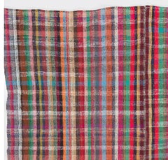 Tartan Design Colorful Anatolian Kilim Rug