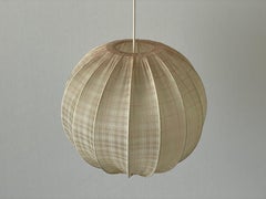 Tartan Fabric Ball Pendant Lamp, 1970s, Germany
