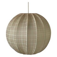 Tartan Fabric Ball Pendant Lamp, 1970s, Germany