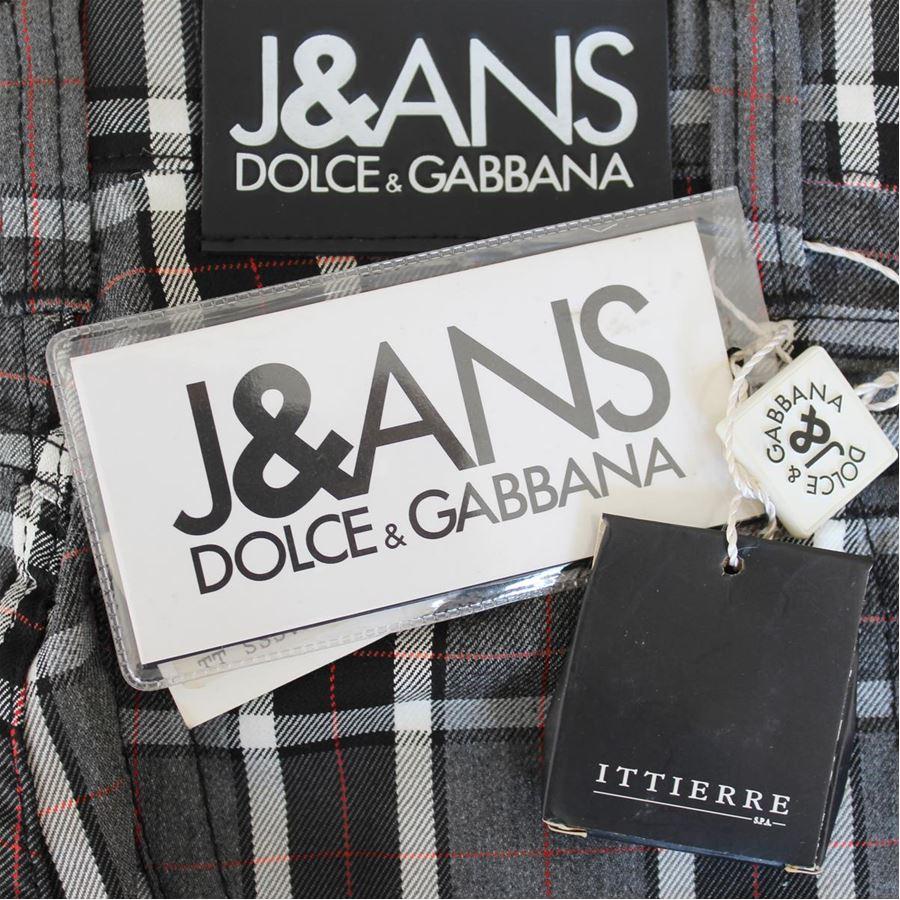 Gray Dolce & Gabbana Tartan pants size 40 For Sale
