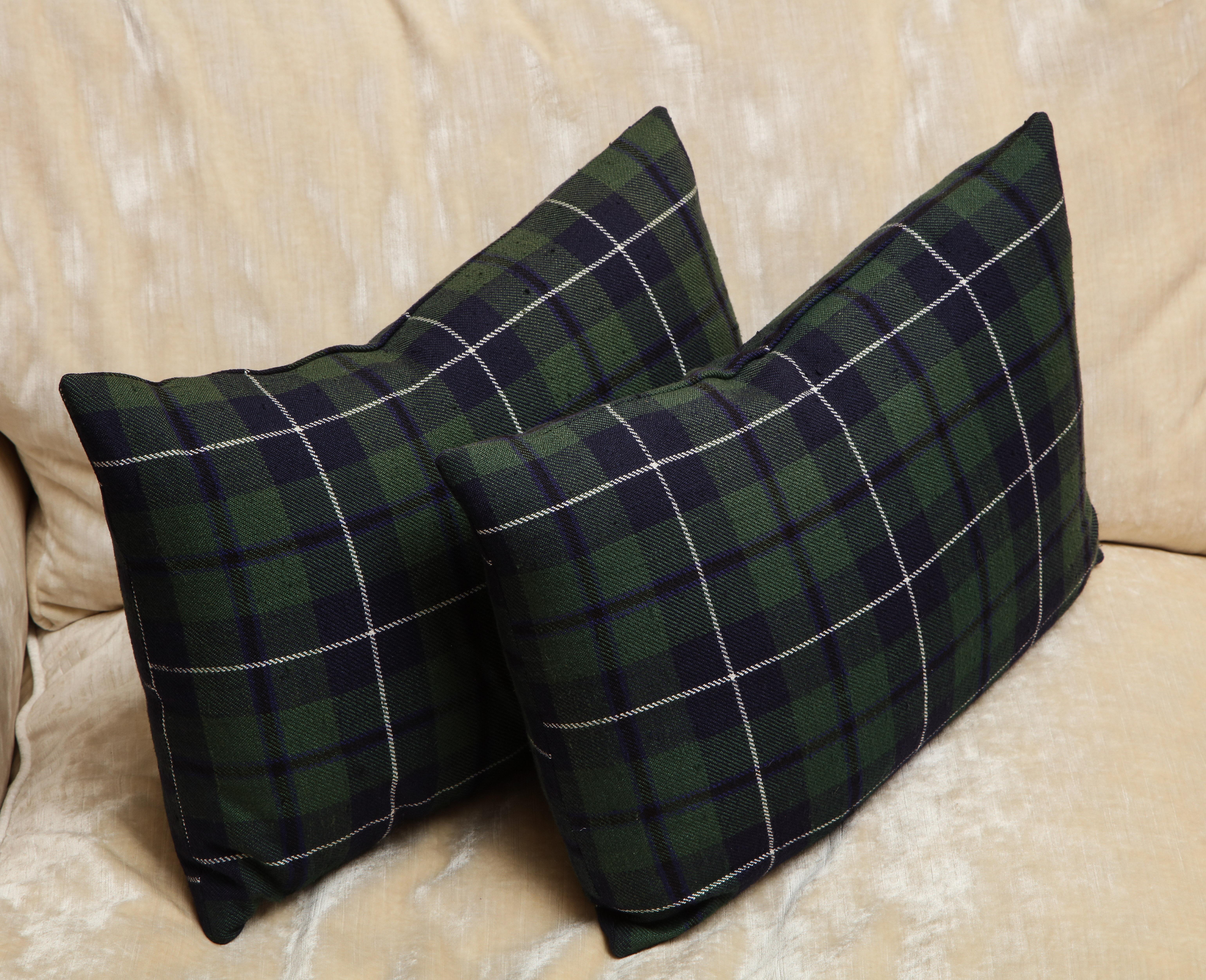 Wool Tartan Pillows Associated to Clan Urquhart from Scotland For Sale