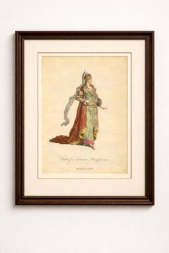 Tartar Princess Costume Print, Hand-Colored Engraving by Jefferys, 1749