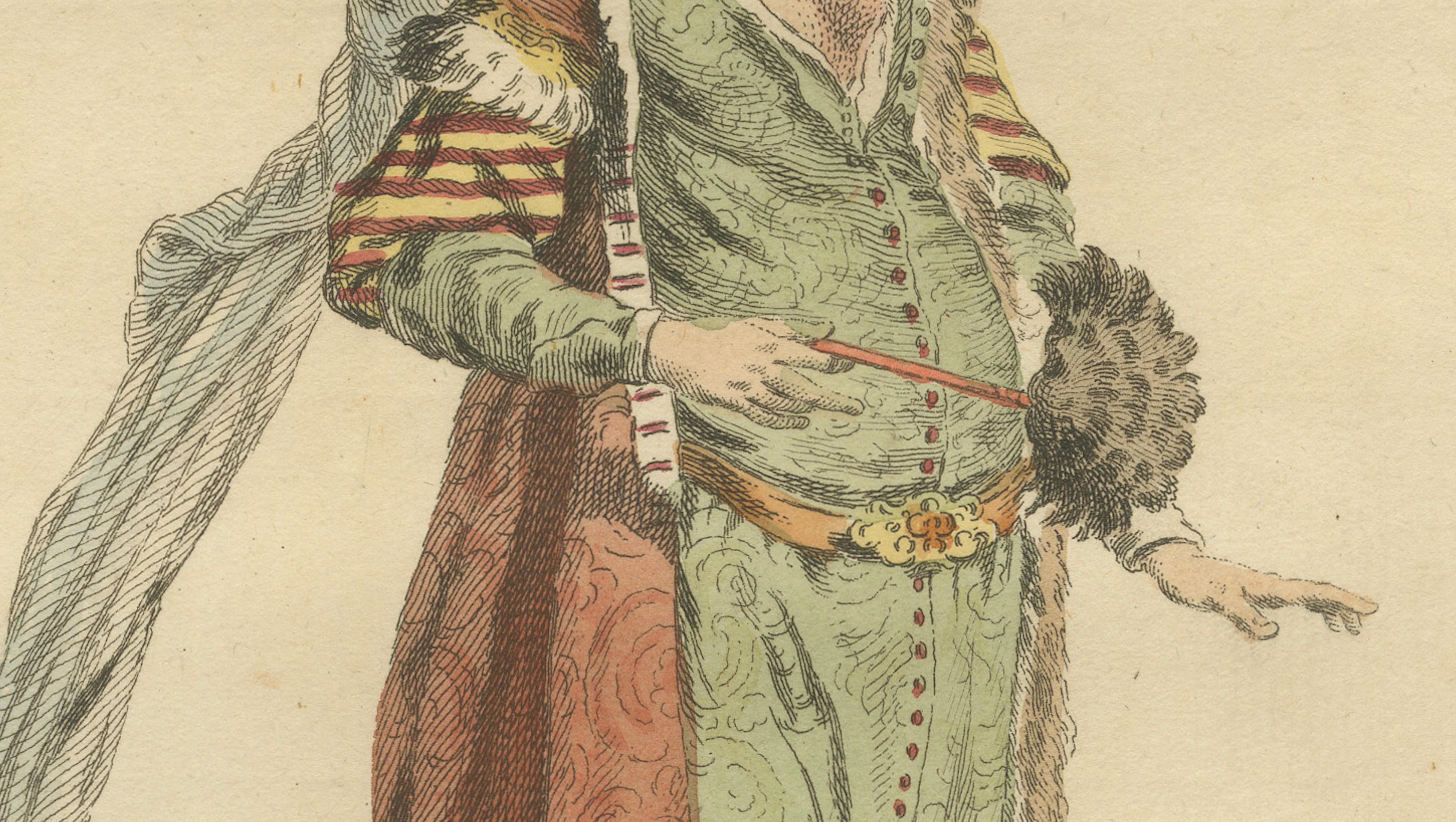 Tartar Princess Costume Print, Hand-Colored Engraving by Jefferys, 1749