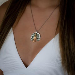 Taru Jewelry Peacock Tsavorite Gold and Silver Necklace