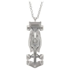 Race Car Silver Necklace