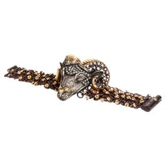 Taru Jewelry Widder-Diamant-Armband aus Gelbgold und Silber