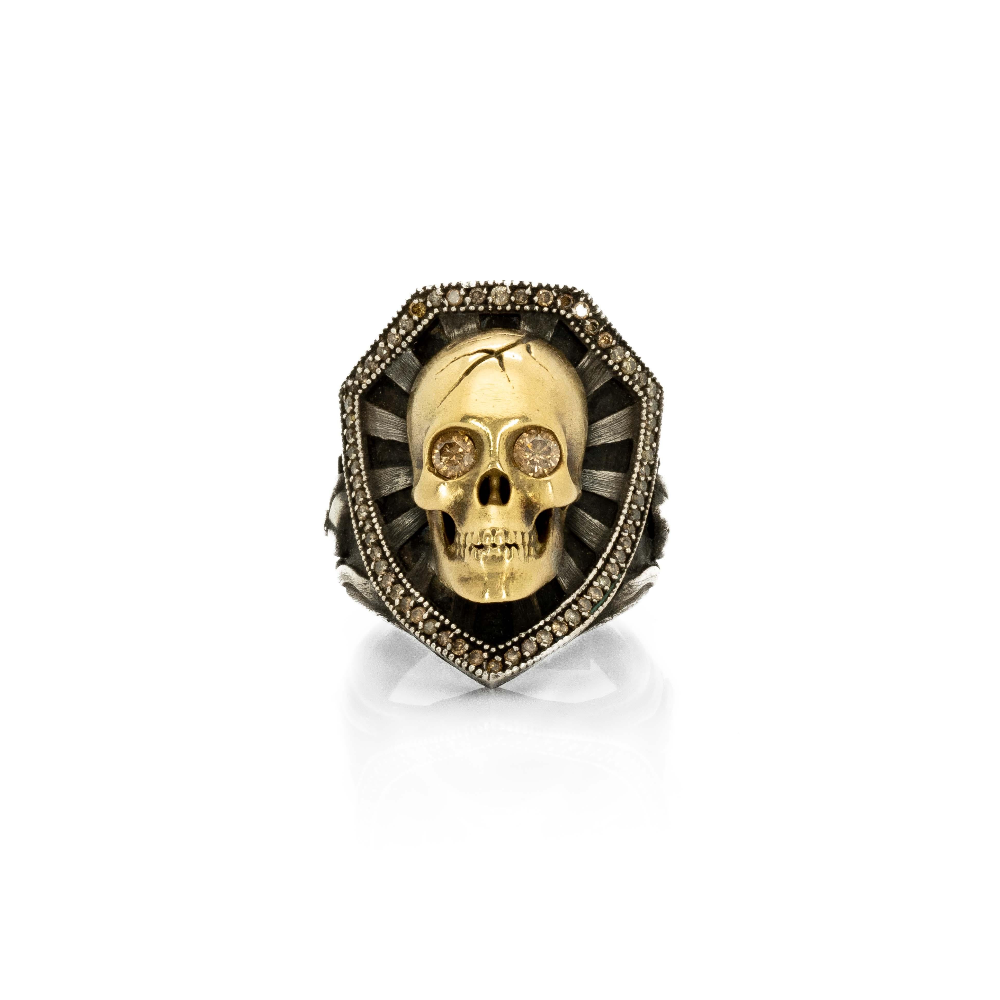 14k gold skull ring
