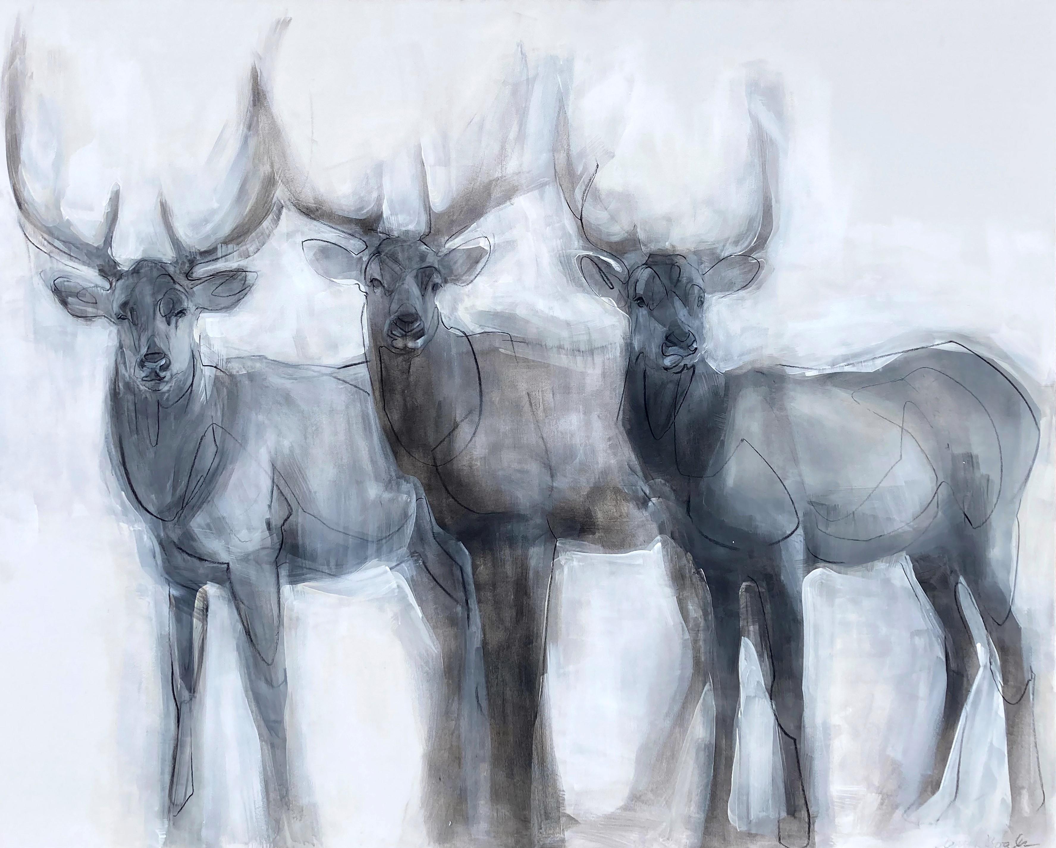 Three Elk - Painting by Taryn Boals