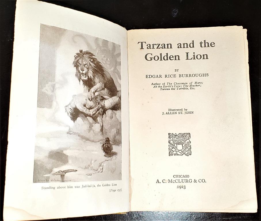 20th Century Tarzan and The Golden Lion by Edgar Rice Burroughs McClurg 1st Edition For Sale