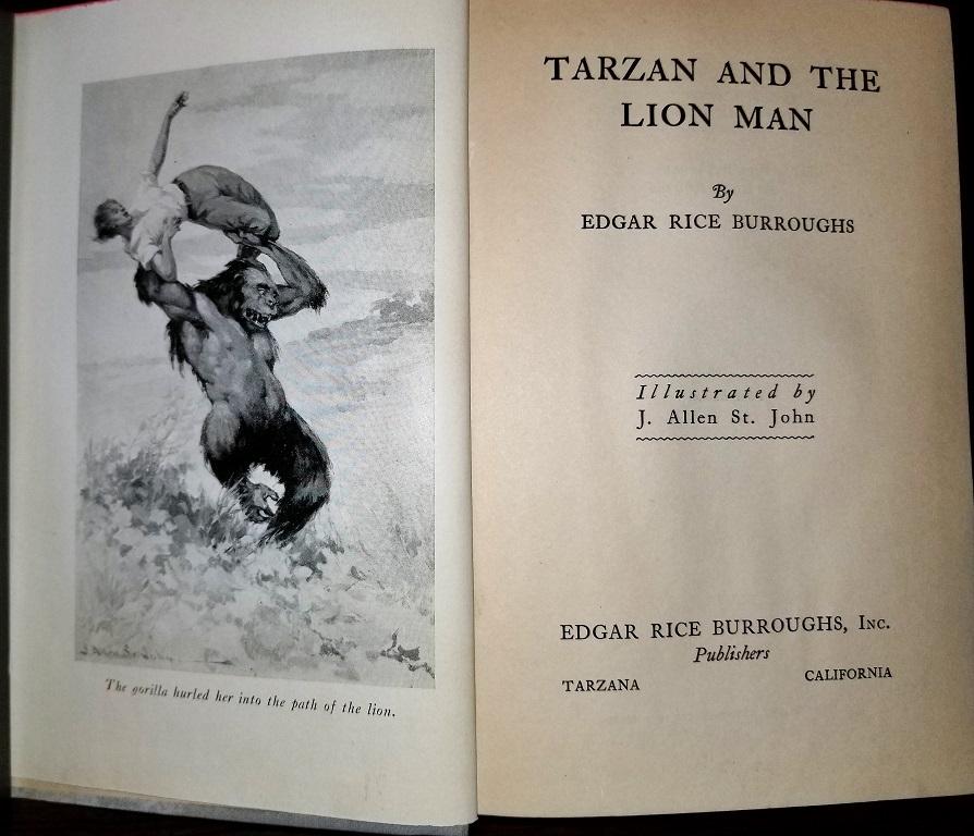 Art Deco Tarzan and the Lion Man by Edgar Rice Burroughs 1st Edition For Sale