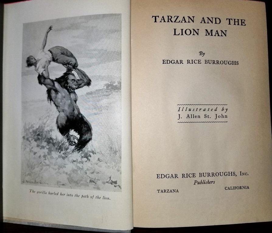 Engraved Tarzan and the Lion Man by Edgar Rice Burroughs 1st Edition For Sale