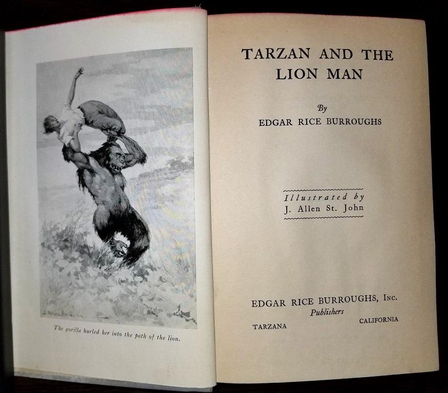 Tarzan and the Lion Man by Edgar Rice Burroughs 1st Edition In Fair Condition For Sale In Dallas, TX