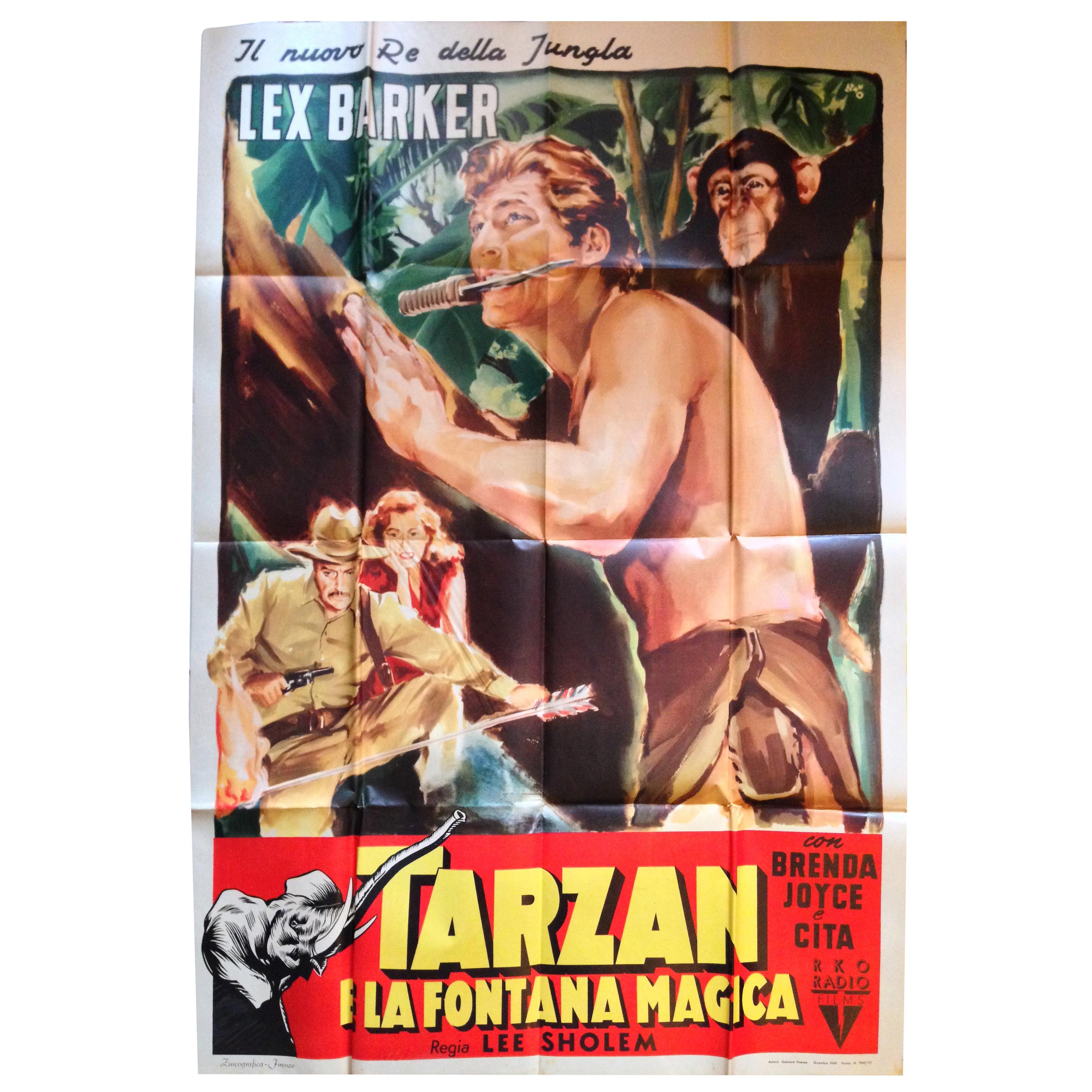 Tarzan Fontana Magica Re Jungla Sholem Barker Joyce Cita Film Manifesto Original For Sale