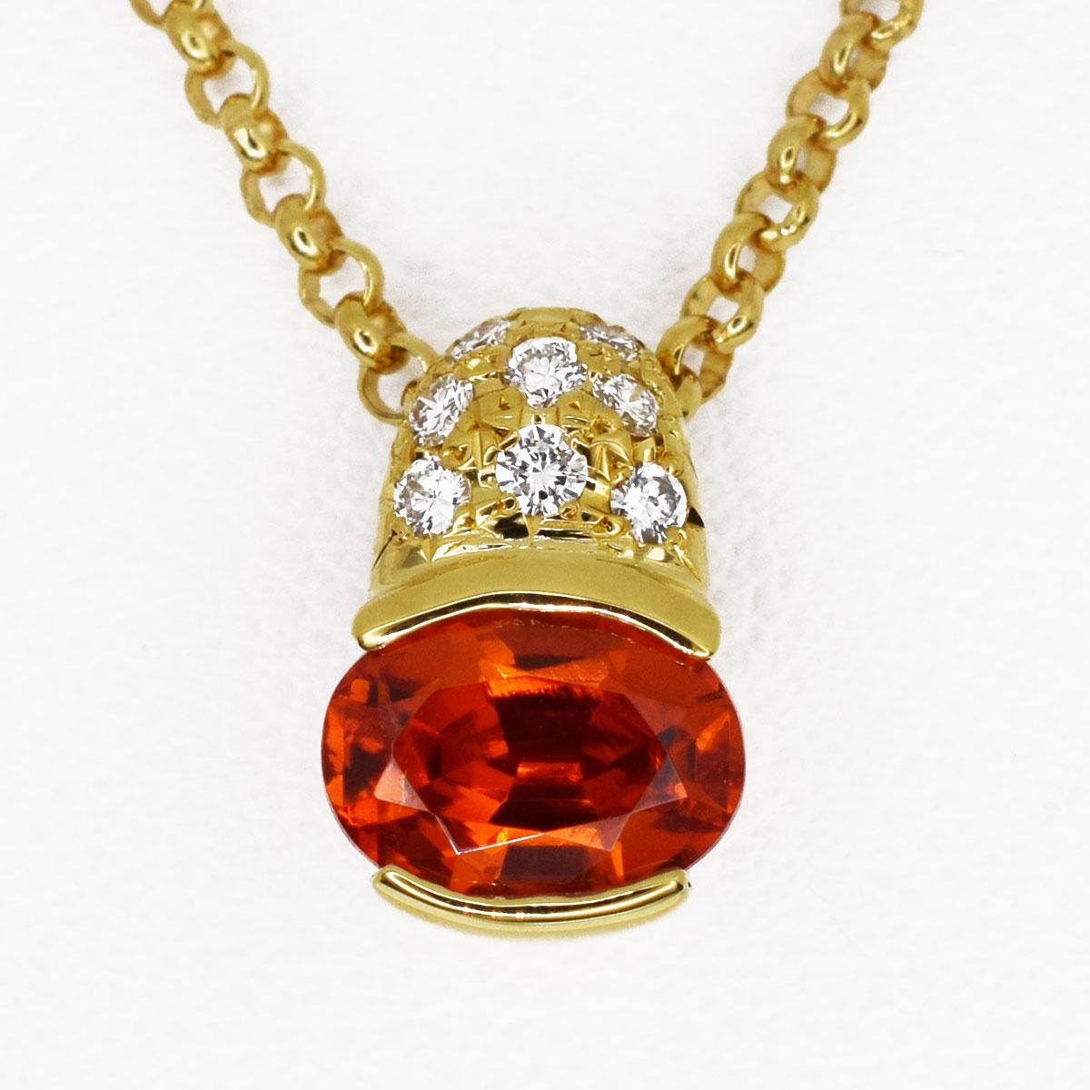 Brand:TASAKI
Name:Spessartine Garnet diamond pendant necklace
Material:1P Garnet (G1.34ct), 8P Diamond (D0.08ct), 750 K18 YG Yellow Gold
Weight:5.1g（Approx）
neck around:42cm / 16.53