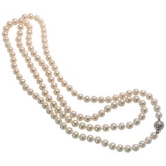 Tasaki 18 Karat Akoya Pearl Diamond Necklace