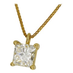 Tasaki 18 Karat Yellow Gold 1.09 Carat Diamond Pendant Necklace