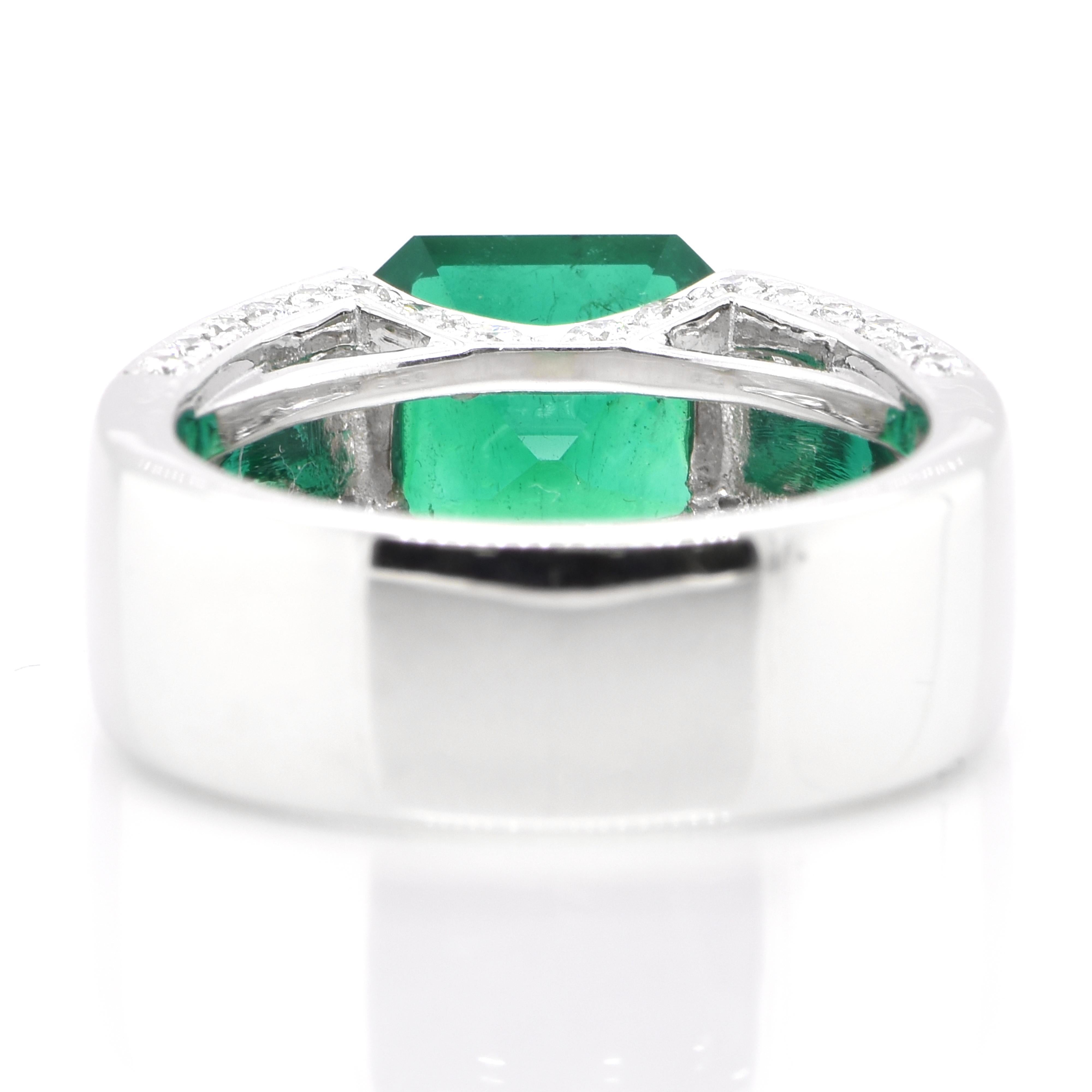 Tasaki 2.69 Carat Natural Colombian Emerald Ring Set in Platinum 1