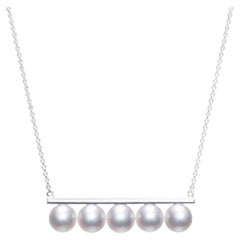 Tasaki Balance Signature Collection 18K White Gold Five-Pearl Balance Necklace