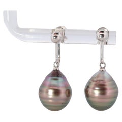 TASAKI Earrings. Genuine Platinum Tahitian Pearl Blister. PT900 Large Tahitian