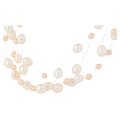 Tasaki Necklace. 18k Tasaki Invisible Pearl Multi Strand Necklace