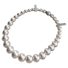 TASAKI Original 12-14mm Mabe Pearl Necklace with 18k White Gold Clasp