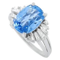 Tasaki Platinum 0.45 Carat Diamond and Sapphire Ring