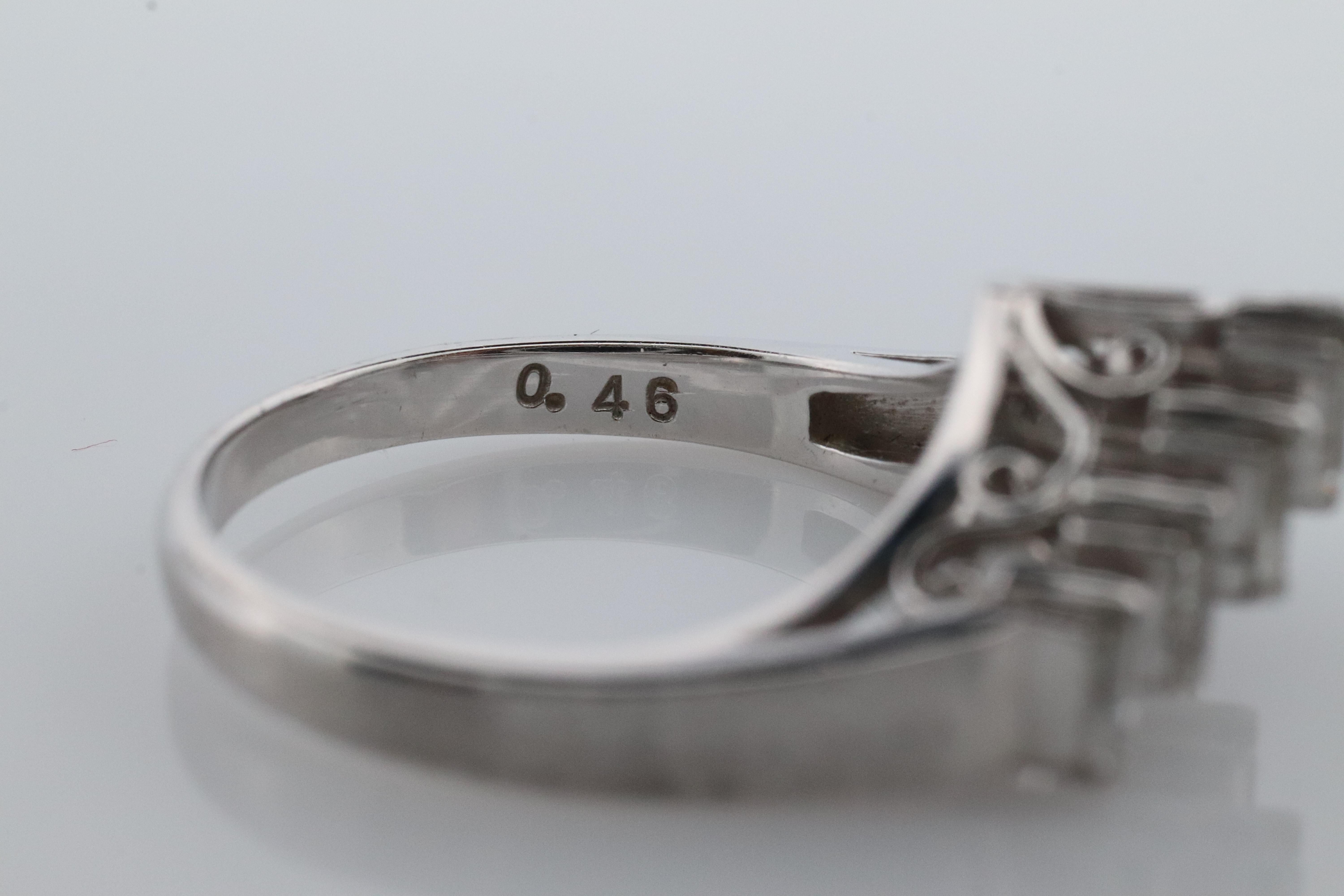 TASAKI Ring. Genuine Platinum Diamond Baguette Band Enhancer. Solitaire Jacket 5