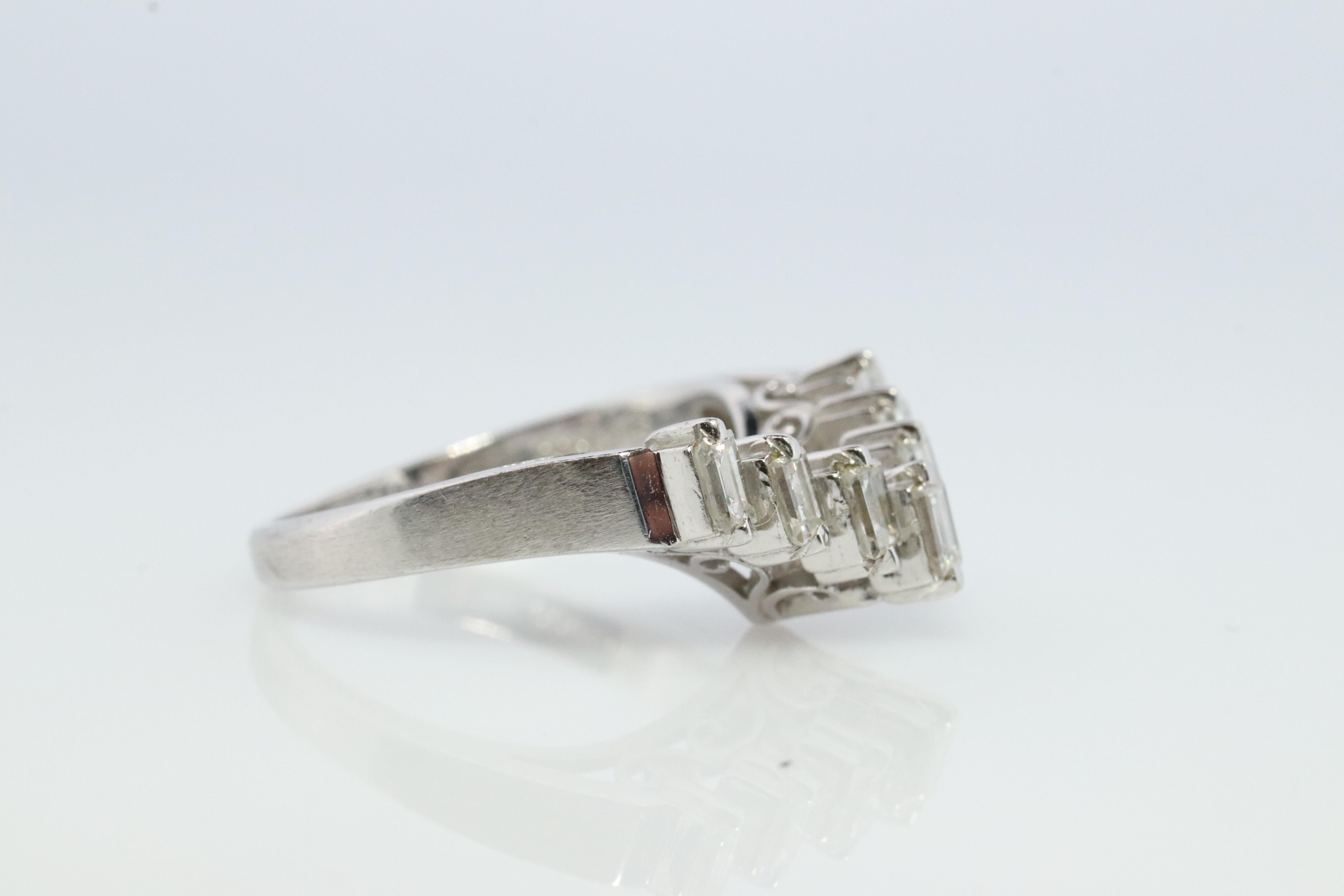 TASAKI Ring. Genuine Platinum Diamond Baguette Band Enhancer. Solitaire Jacket 1