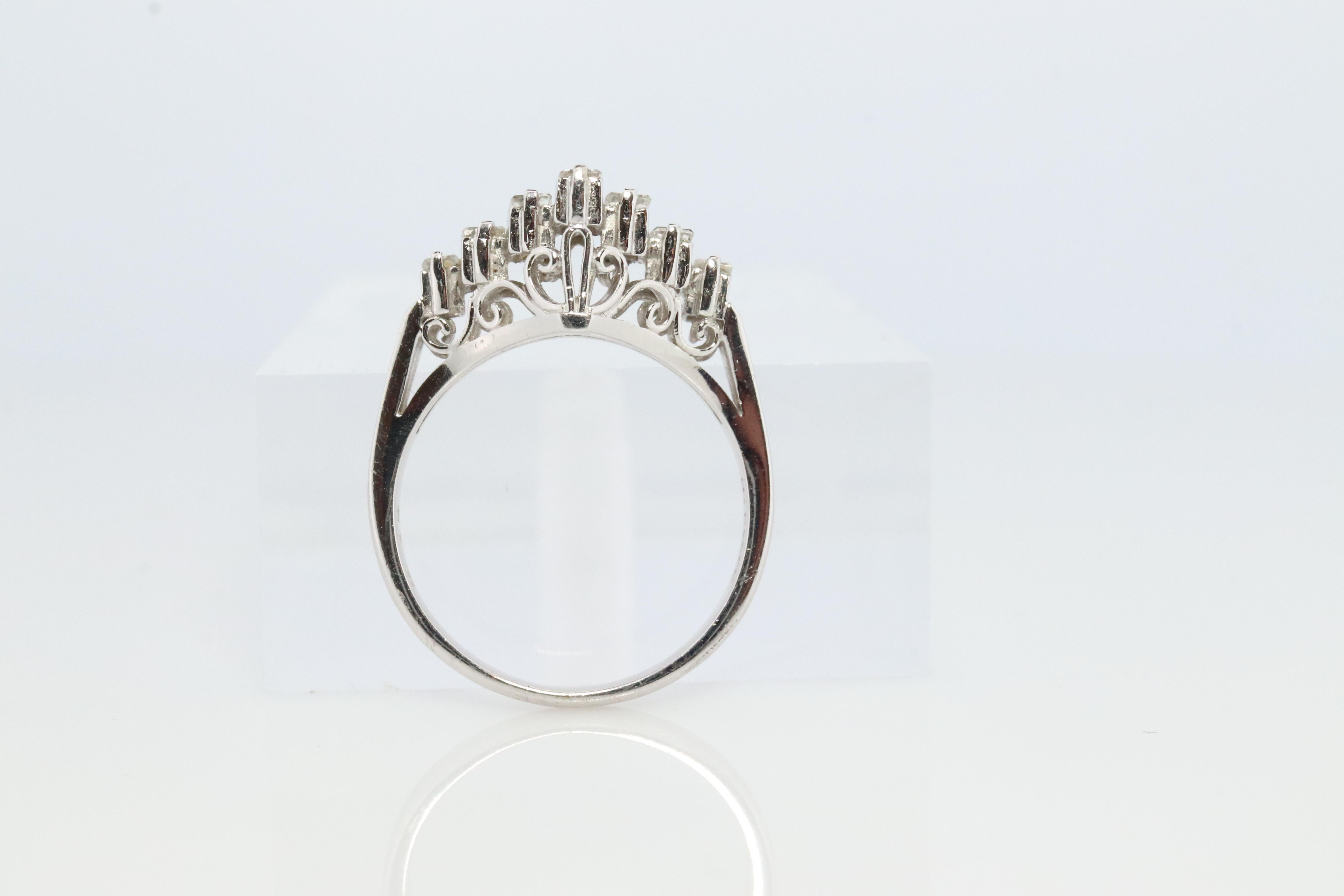 TASAKI Ring. Genuine Platinum Diamond Baguette Band Enhancer. Solitaire Jacket 3