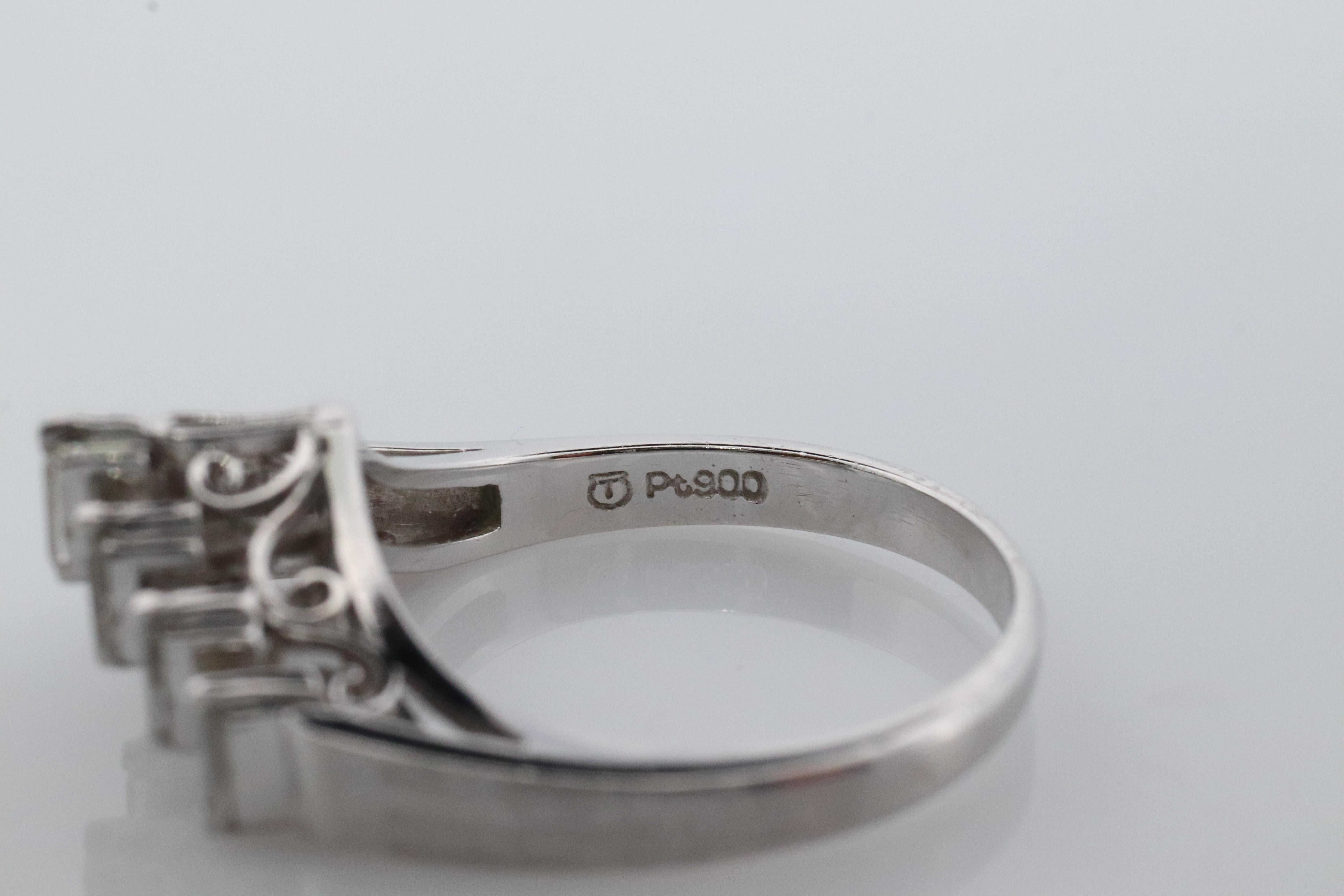 TASAKI Ring. Genuine Platinum Diamond Baguette Band Enhancer. Solitaire Jacket 4