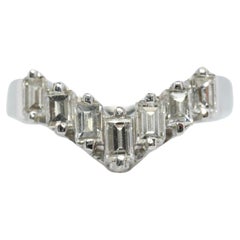 TASAKI Ring. Genuine Platinum Diamond Baguette Band Enhancer. Solitaire Jacket