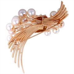 Tasaki White Pearl Rose Gold Brooch