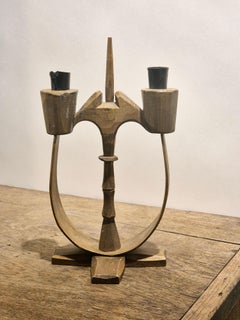 Taserud candelabra, in wood and wrought iron, Swedish Folk