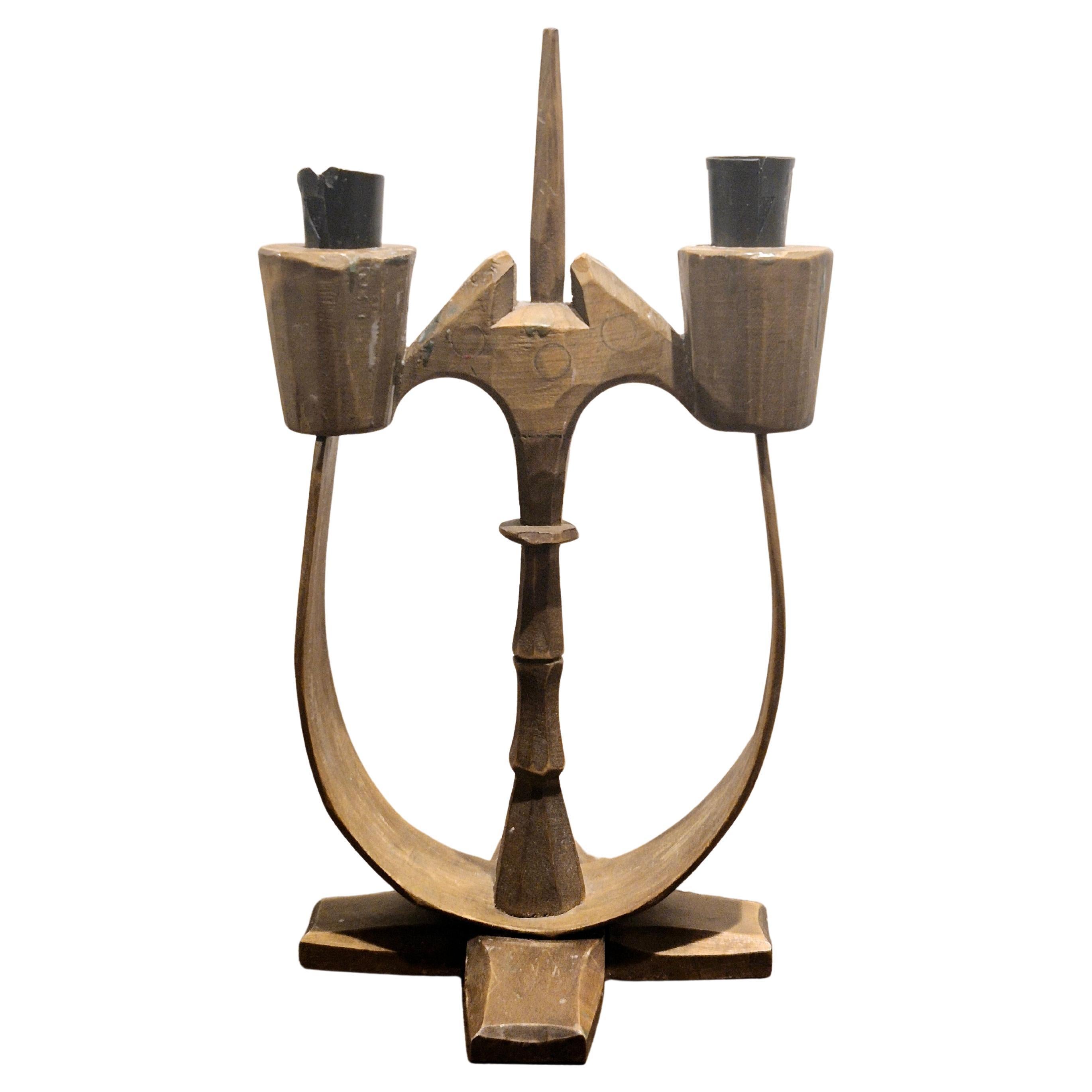 Candelabro Taserud, de madera y hierro forjado, Swedish Folk
