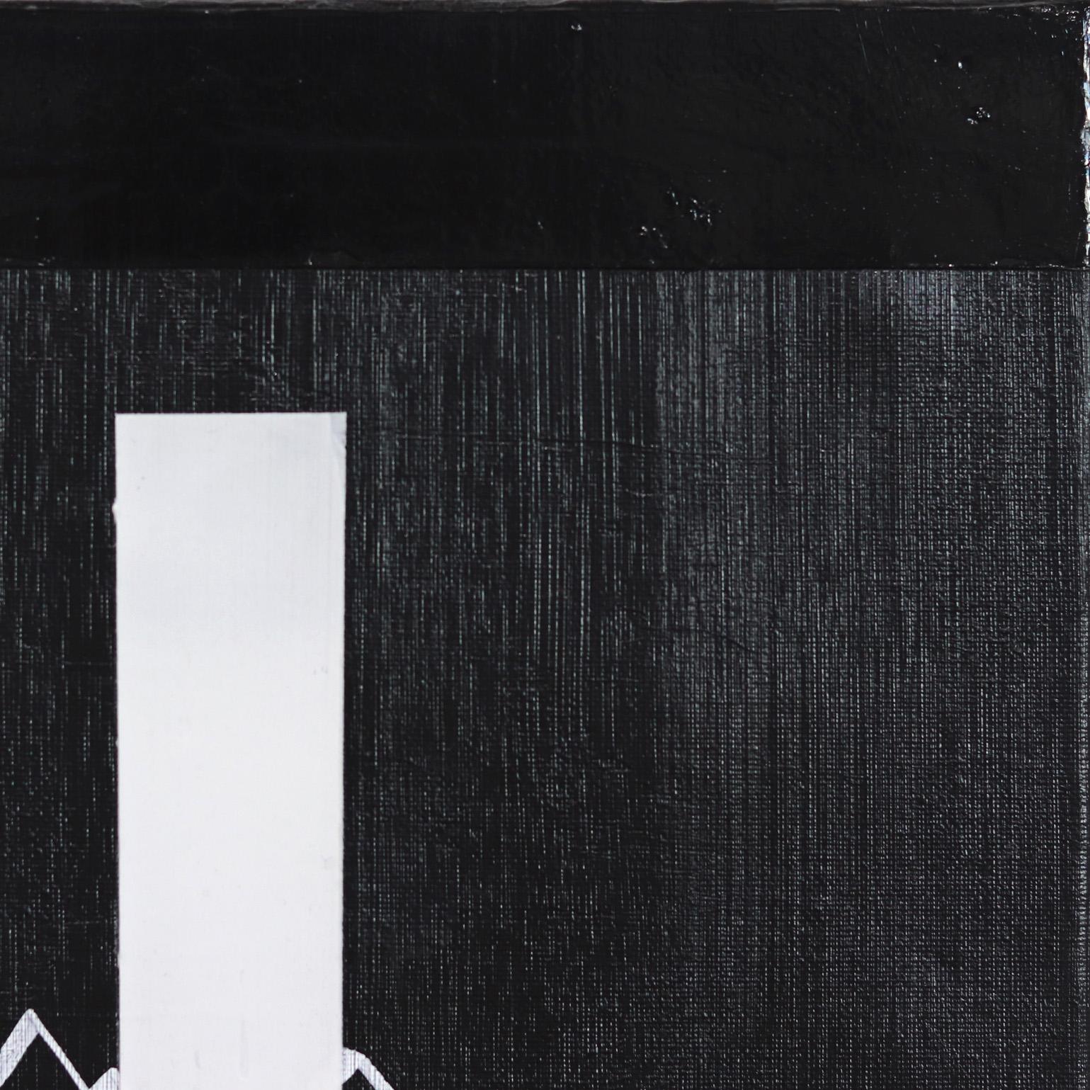 Carica 1 - Bianco e nero, opera d'arte originale astratta minimalista su tela in vendita 2