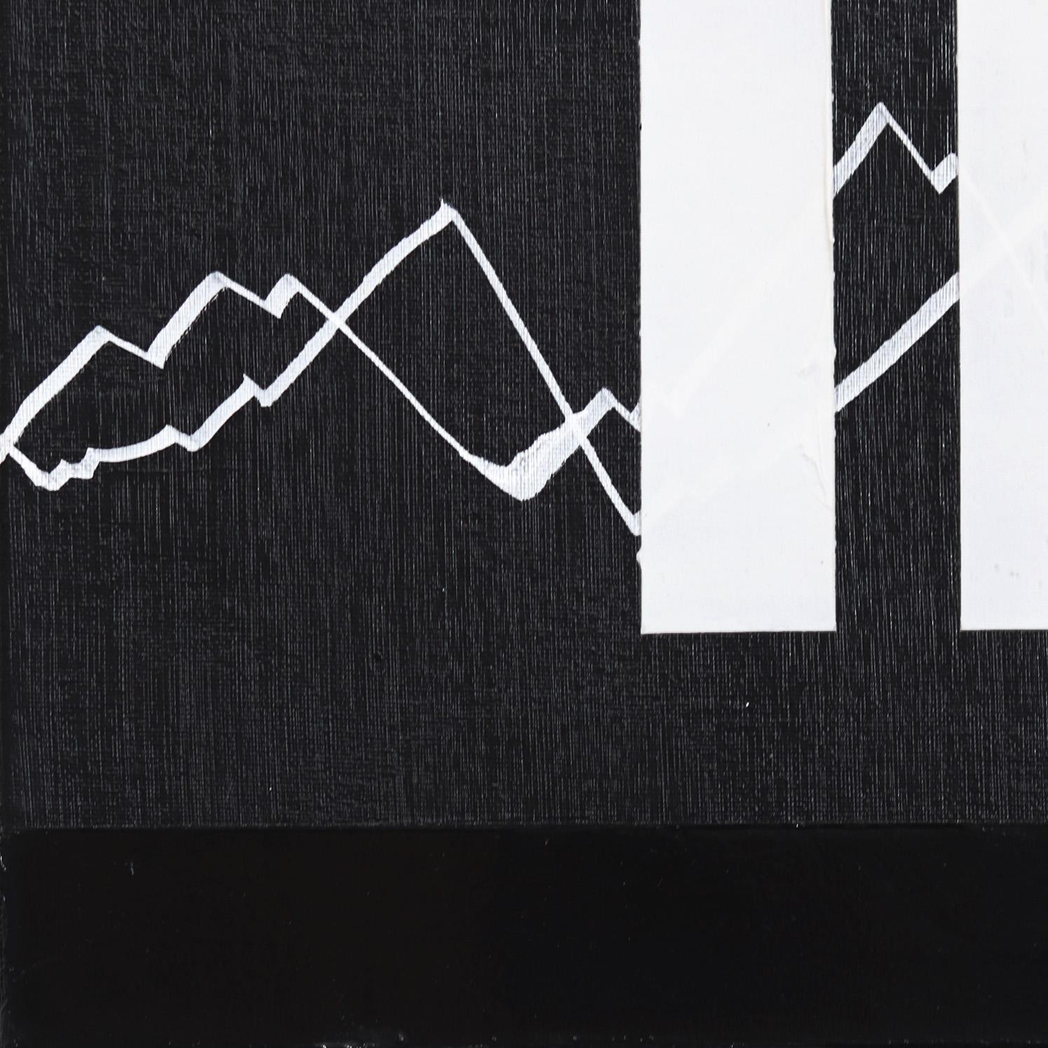 Carica 1 - Bianco e nero, opera d'arte originale astratta minimalista su tela in vendita 4